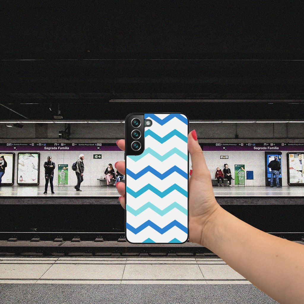 Samsung Galaxy S22 Plus Back Case Zigzag Blauw B2C Telecom