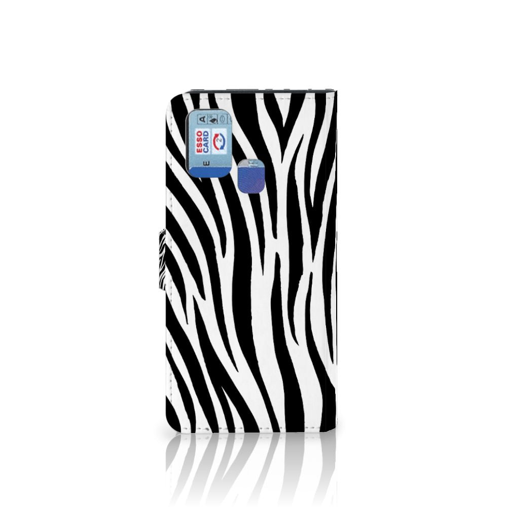 Samsung Galaxy M31 Telefoonhoesje met Pasjes Zebra