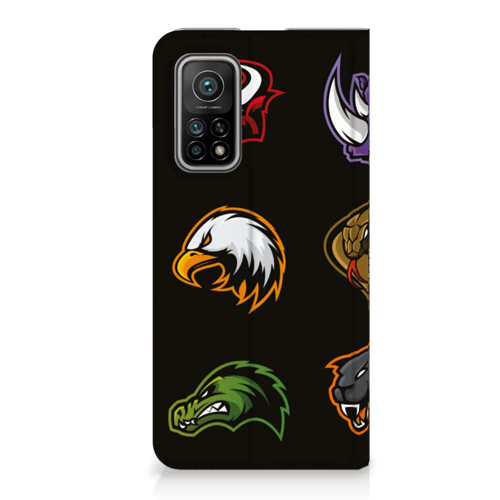 Xiaomi Mi 10T | 10T Pro Magnet Case Cartoon with colorful animal logos on a black background.