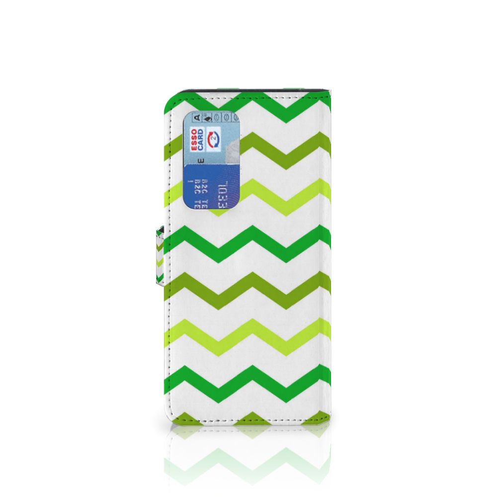 Huawei P40 Pro Telefoon Hoesje Zigzag Groen