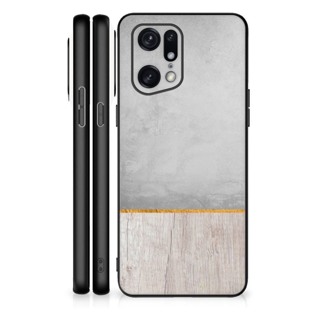 OPPO Find X5 Pro Houten Print Telefoonhoesje Wood Concrete B2C Telecom