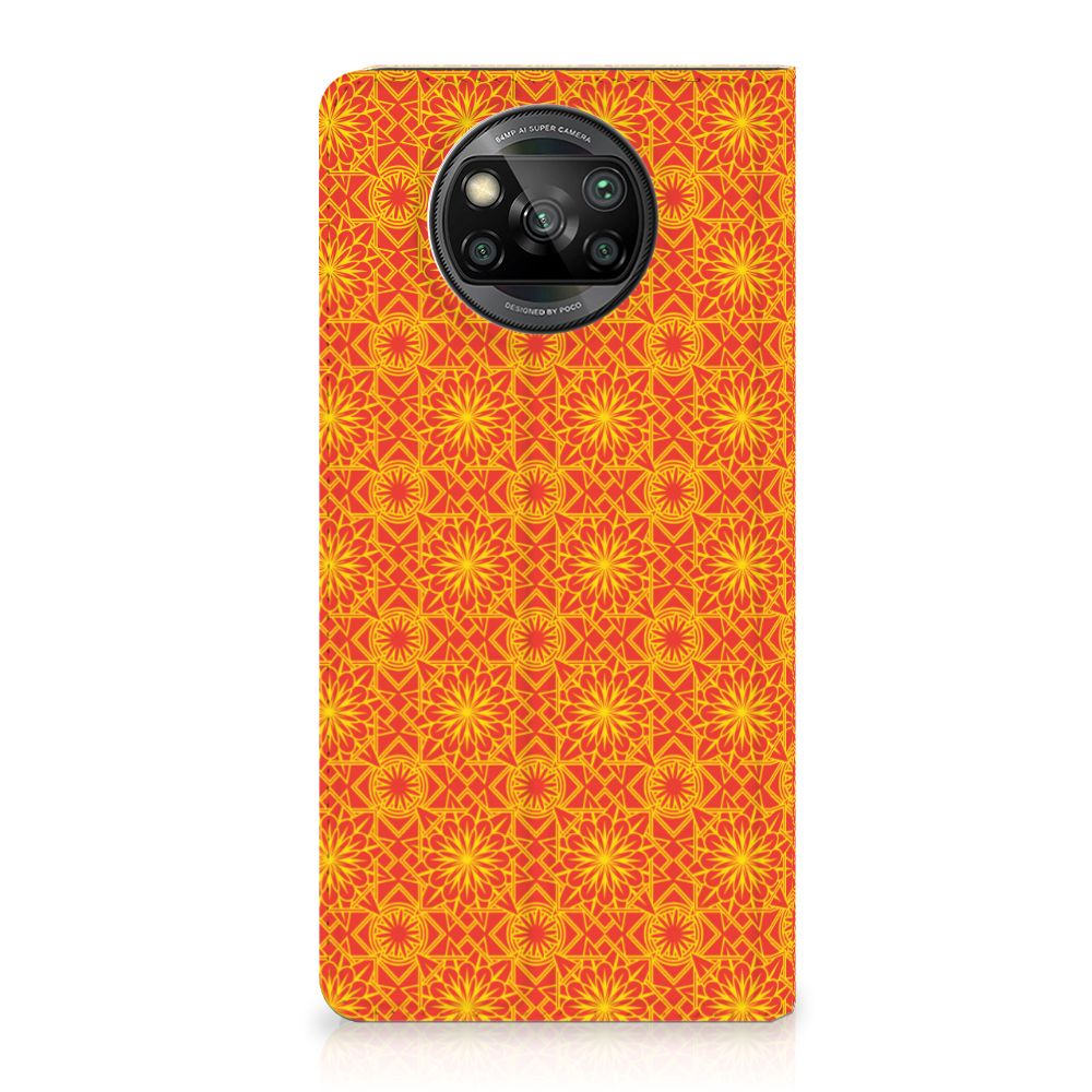 Xiaomi Poco X3 Pro | Poco X3 Hoesje met Magneet Batik Oranje - B2C Telecom