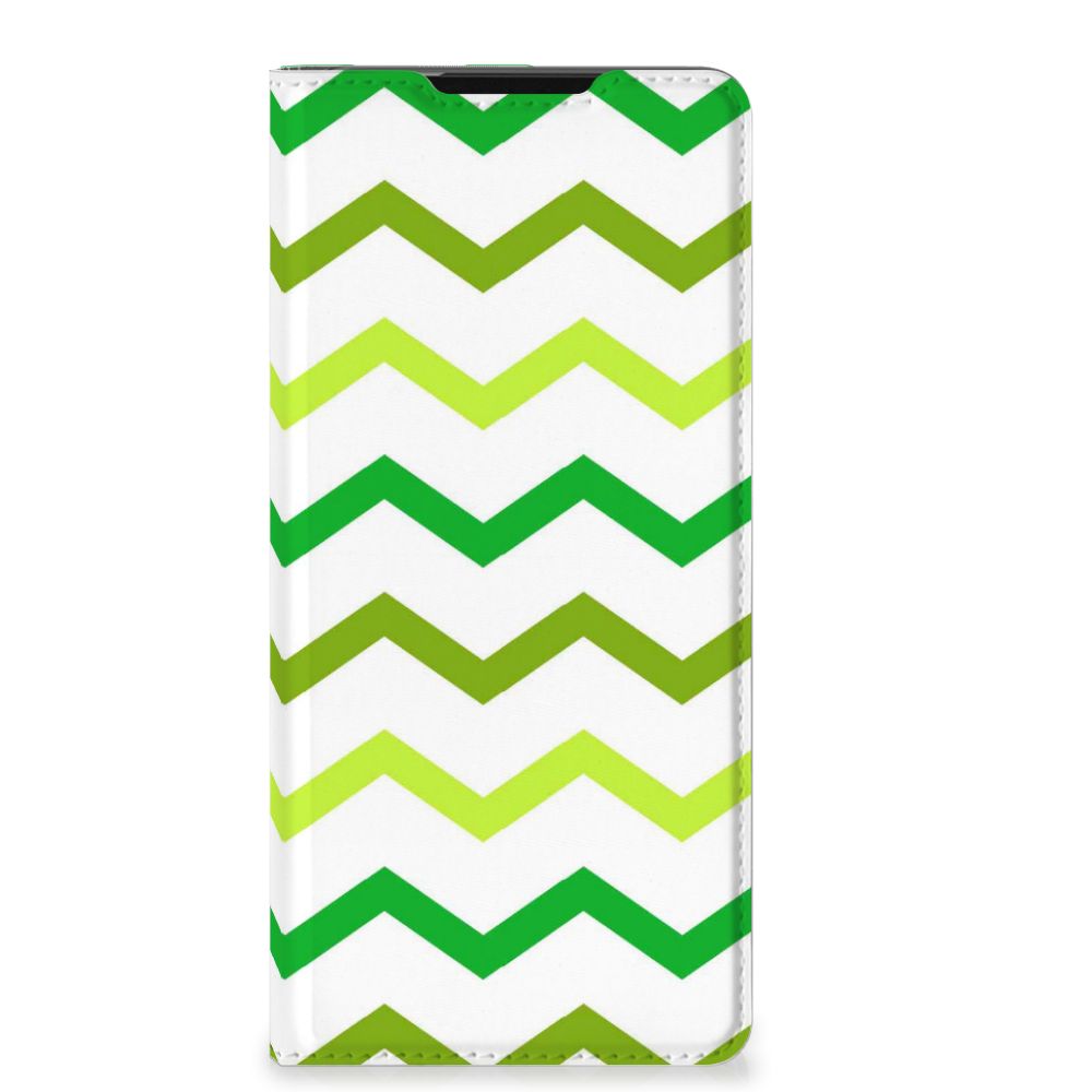 Samsung Galaxy S21 Ultra Hoesje met Magneet Zigzag Groen - B2C Telecom