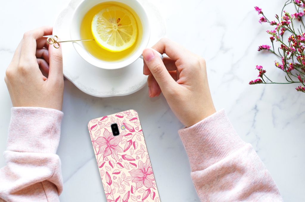 Samsung Galaxy J6 Plus (2018) TPU Case Pink Flowers