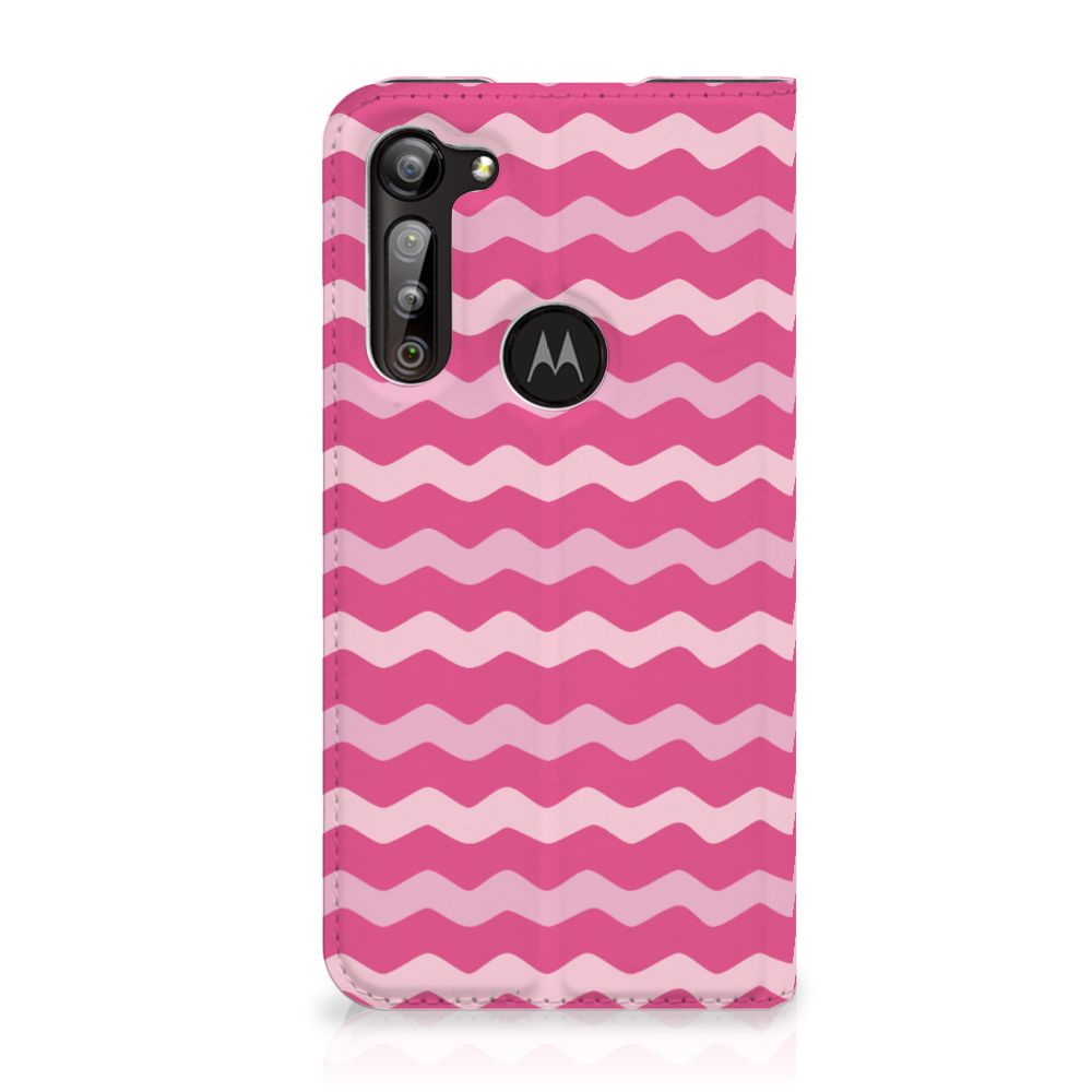 Motorola Moto G8 Power Hoesje met Magneet Waves Pink - B2C Telecom