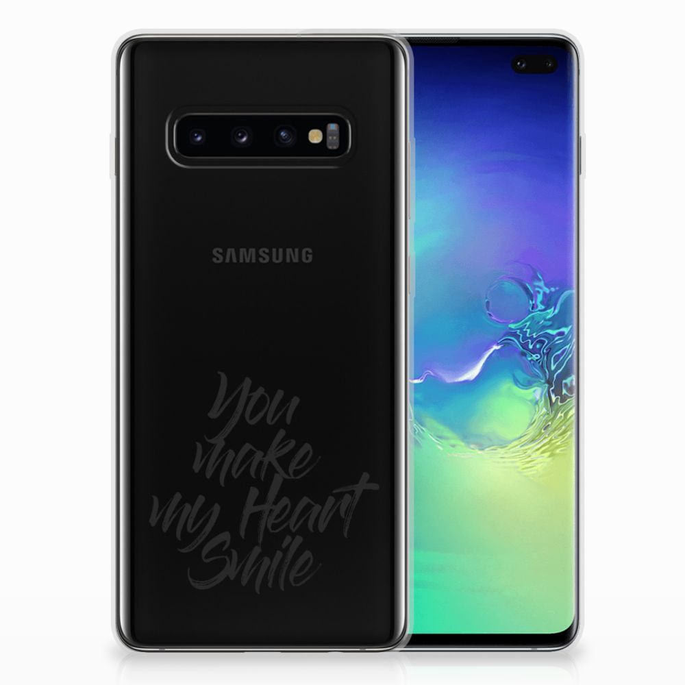 Samsung Galaxy S10 Plus Siliconen hoesje met naam Heart Smile