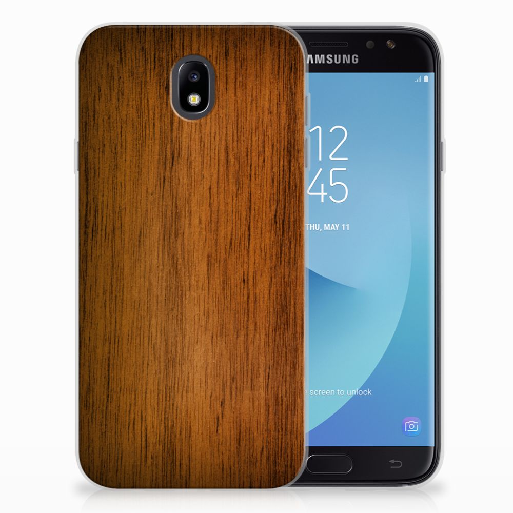 Samsung Galaxy J7 2017 | J7 Pro Bumper Hoesje Donker Hout