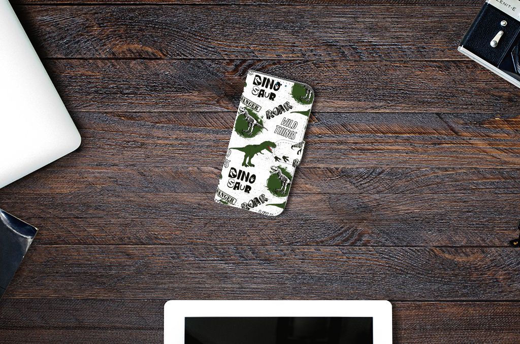 Telefoonhoesje met Pasjes voor iPhone 14 Pro Dinosaurus