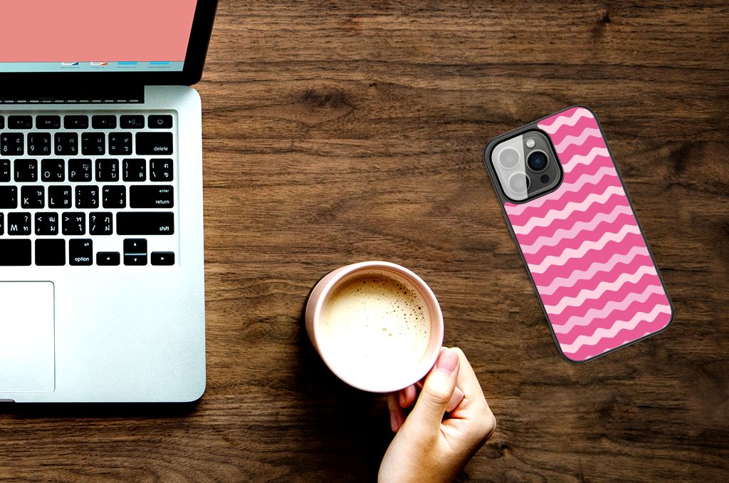 iPhone 13 Pro Max Back Case Waves Pink B2C Telecom