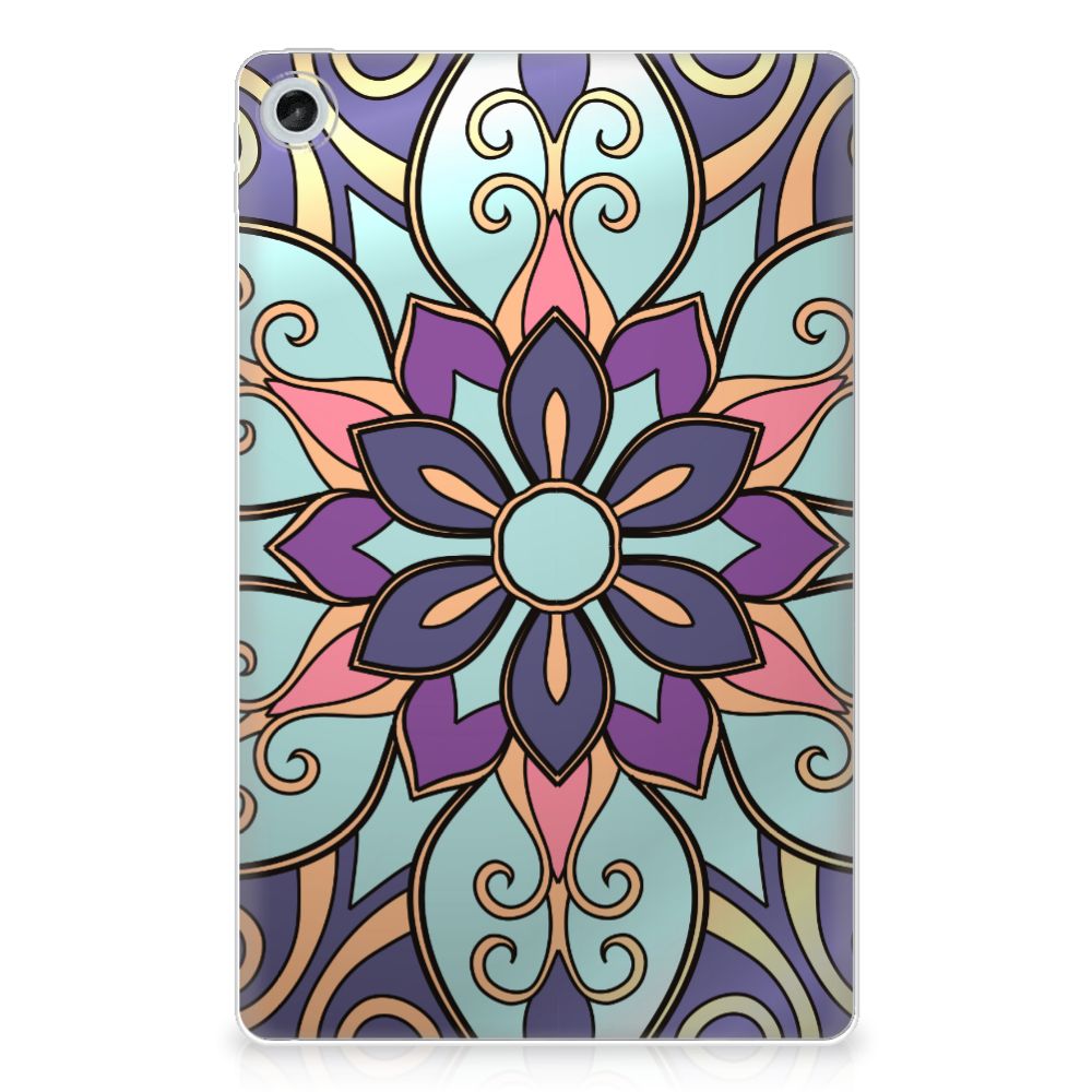Lenovo Tab M10 Plus (3e generatie) Siliconen Hoesje Purple Flower - B2C Telecom