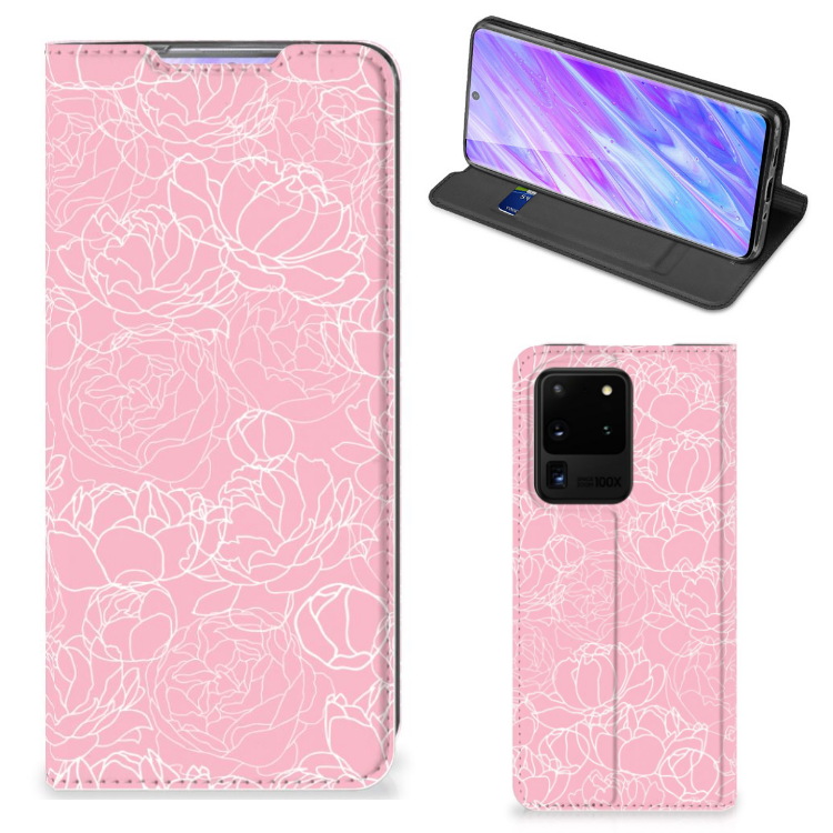 Samsung Galaxy S20 Ultra Smart Cover White Flowers - B2C Telecom