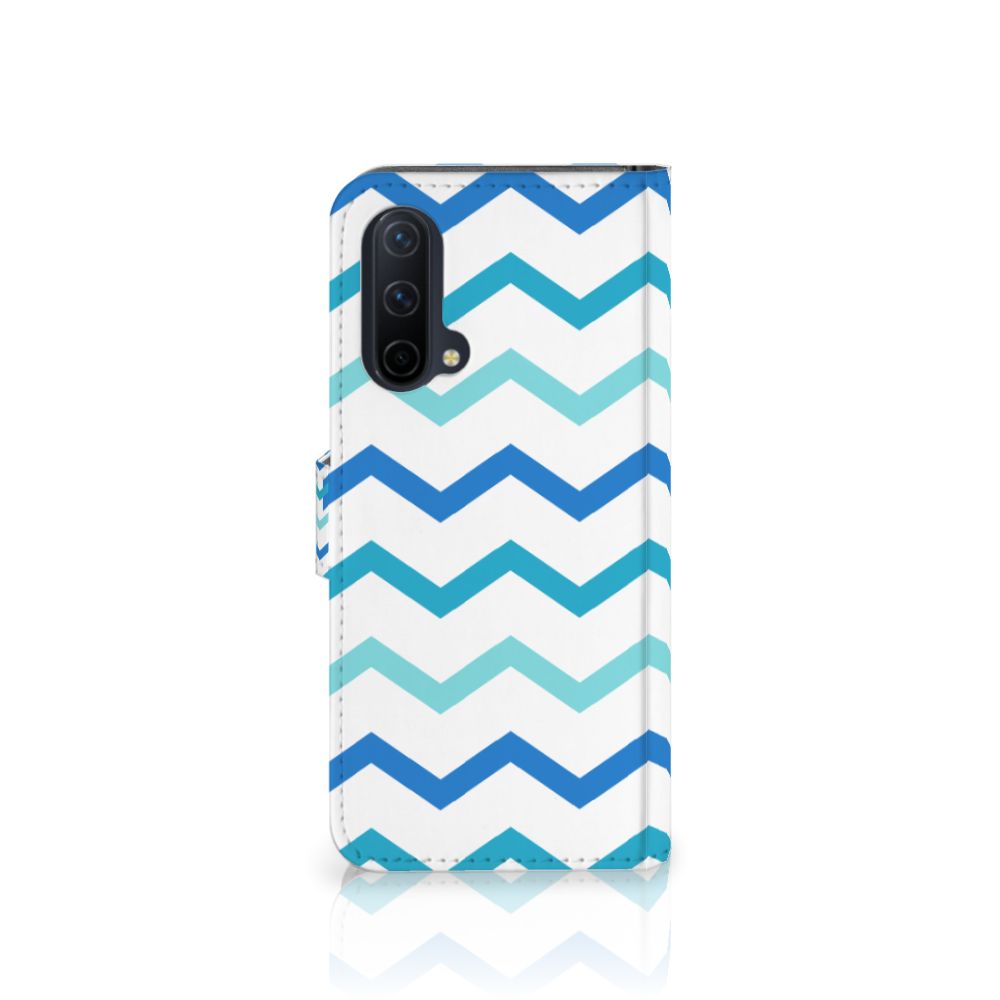OnePlus Nord CE 5G Telefoon Hoesje Zigzag Blauw