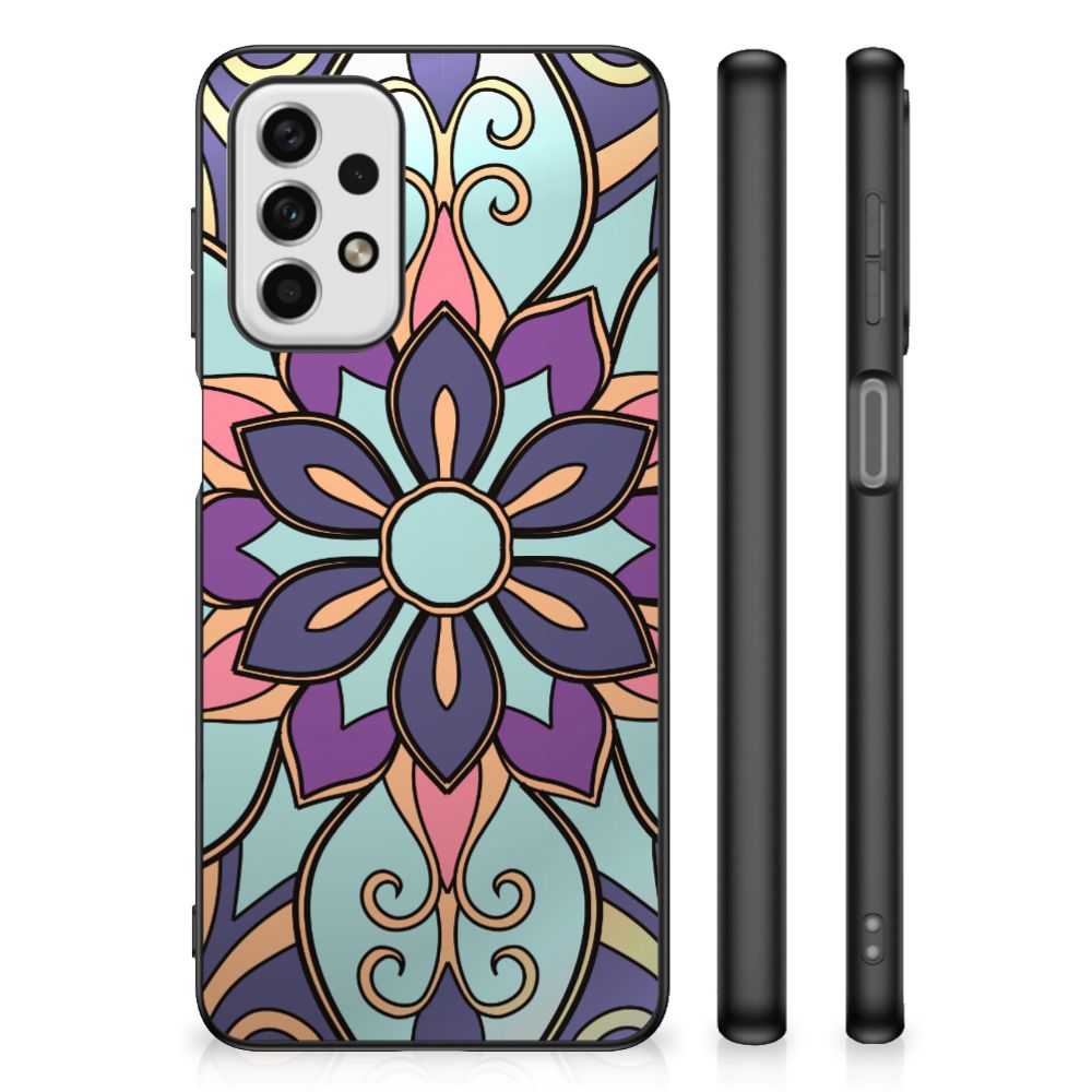 Samsung Galaxy A23 Bloemen Hoesje Purple Flower B2C Telecom