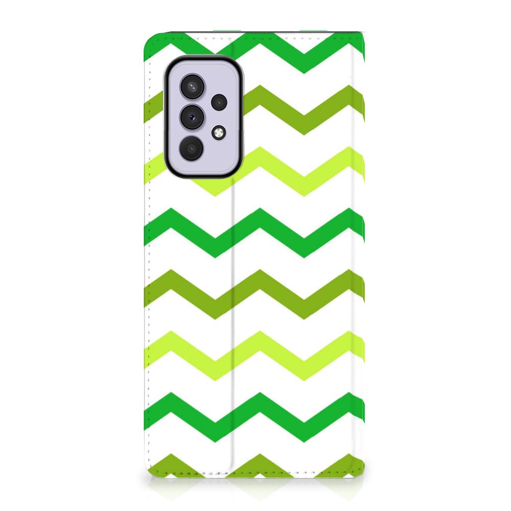 Samsung Galaxy A33 5G Hoesje met Magneet Zigzag Groen - B2C Telecom