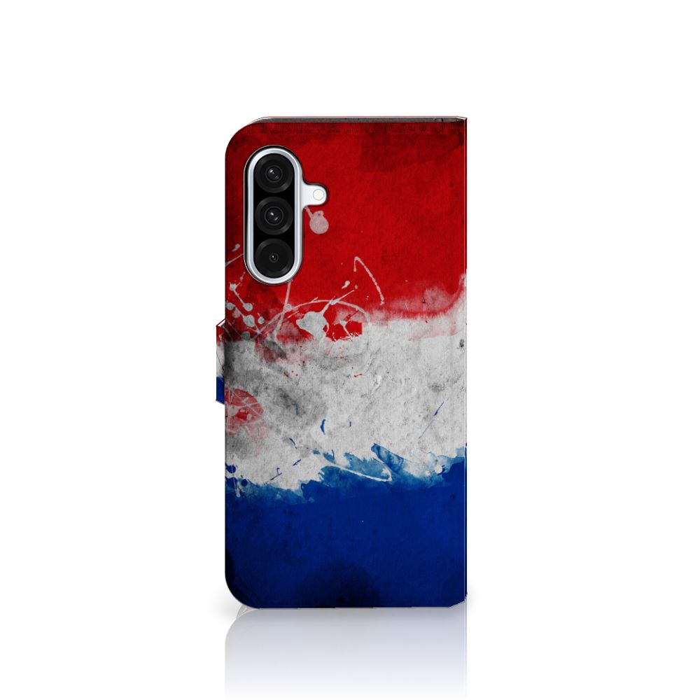 Samsung Galaxy A36 Bookstyle Case Nederland met artistiek design van de Nederlandse vlag.