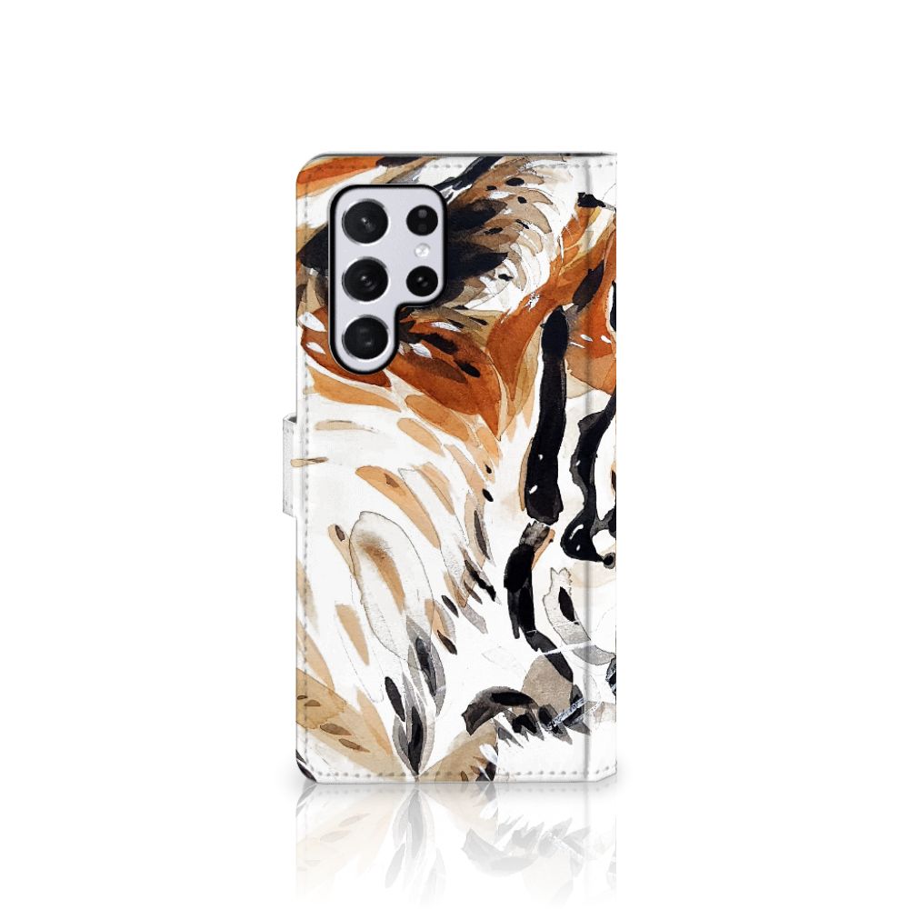 Hoesje Samsung Galaxy S22 Ultra Watercolor Tiger