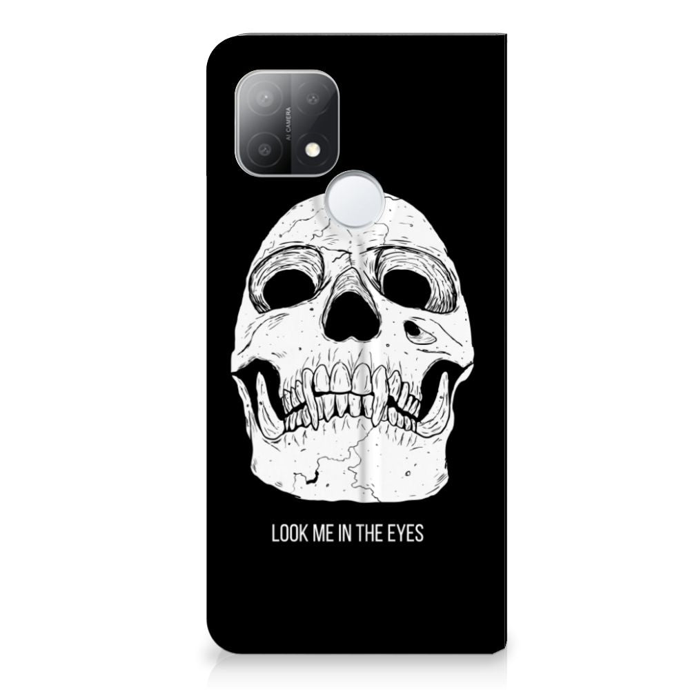 Mobiel BookCase OPPO A15 Skull Eyes - B2C Telecom