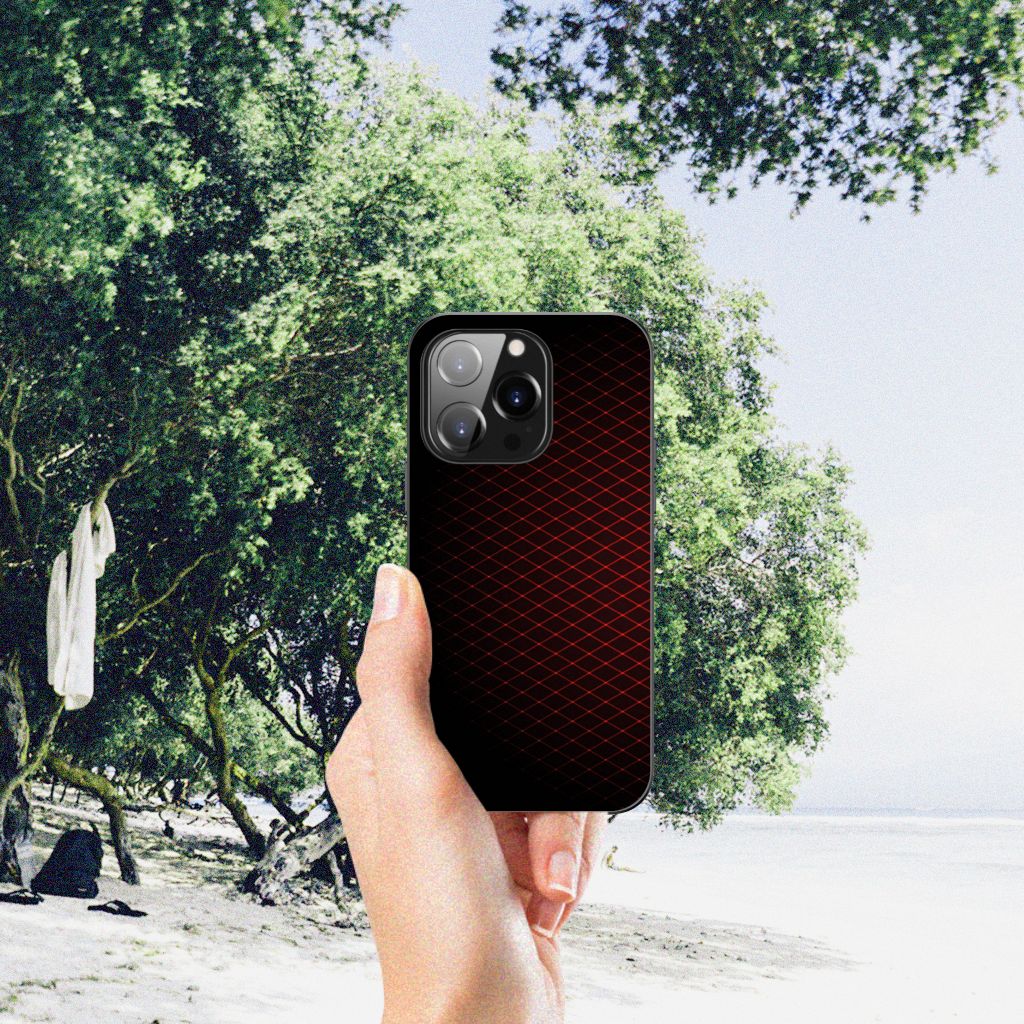 iPhone 14 Pro Back Case Geruit Rood B2C Telecom