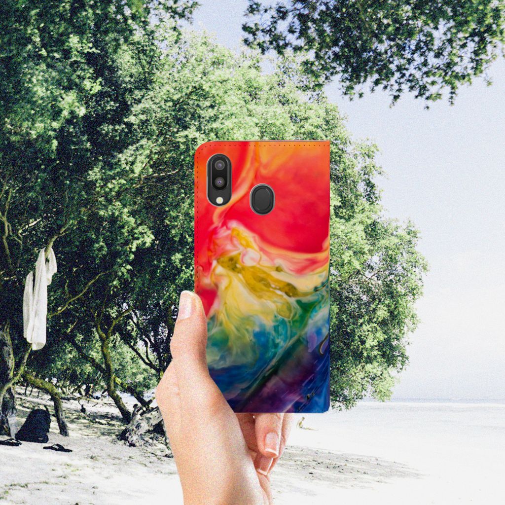 Bookcase Samsung Galaxy M20 Watercolor Dark