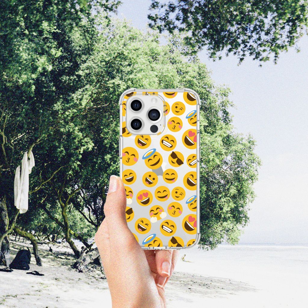iPhone 13 Pro Max Doorzichtige Silicone Hoesje Emoji - B2C Telecom