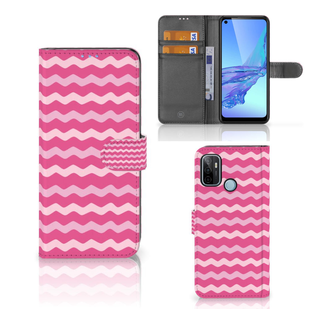 OPPO A53 | OPPO A53s Telefoon Hoesje Waves Pink