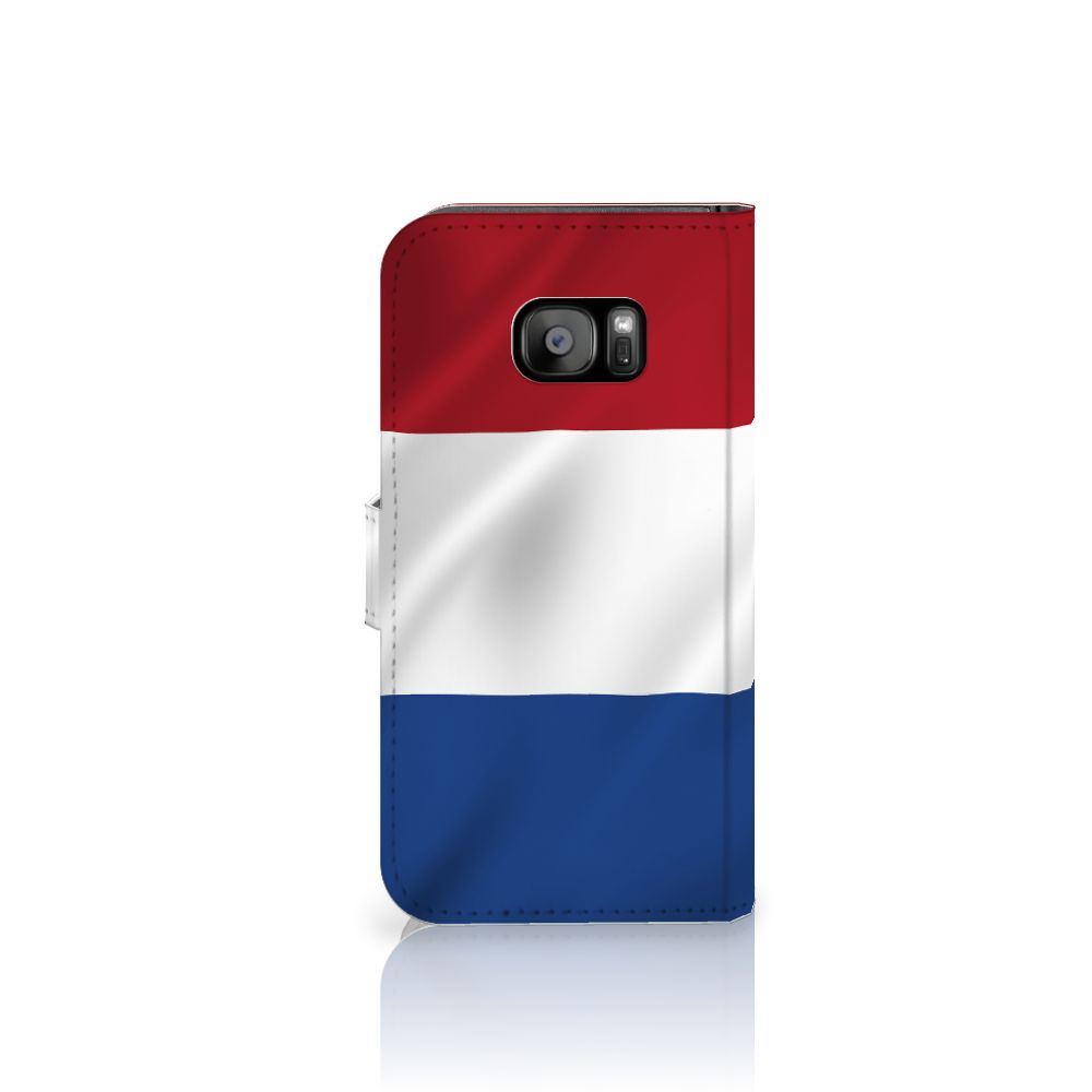 Samsung Galaxy S7 Edge Bookstyle Case Nederlandse Vlag met artistiek design van de Nederlandse vlag