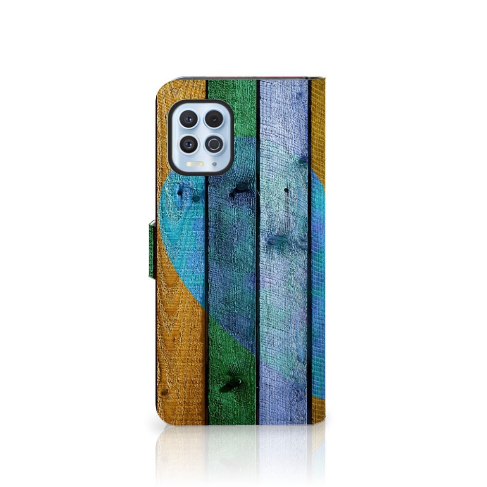 Motorola Moto G100 Book Style Case Wood Heart - Cadeau voor je Vriend