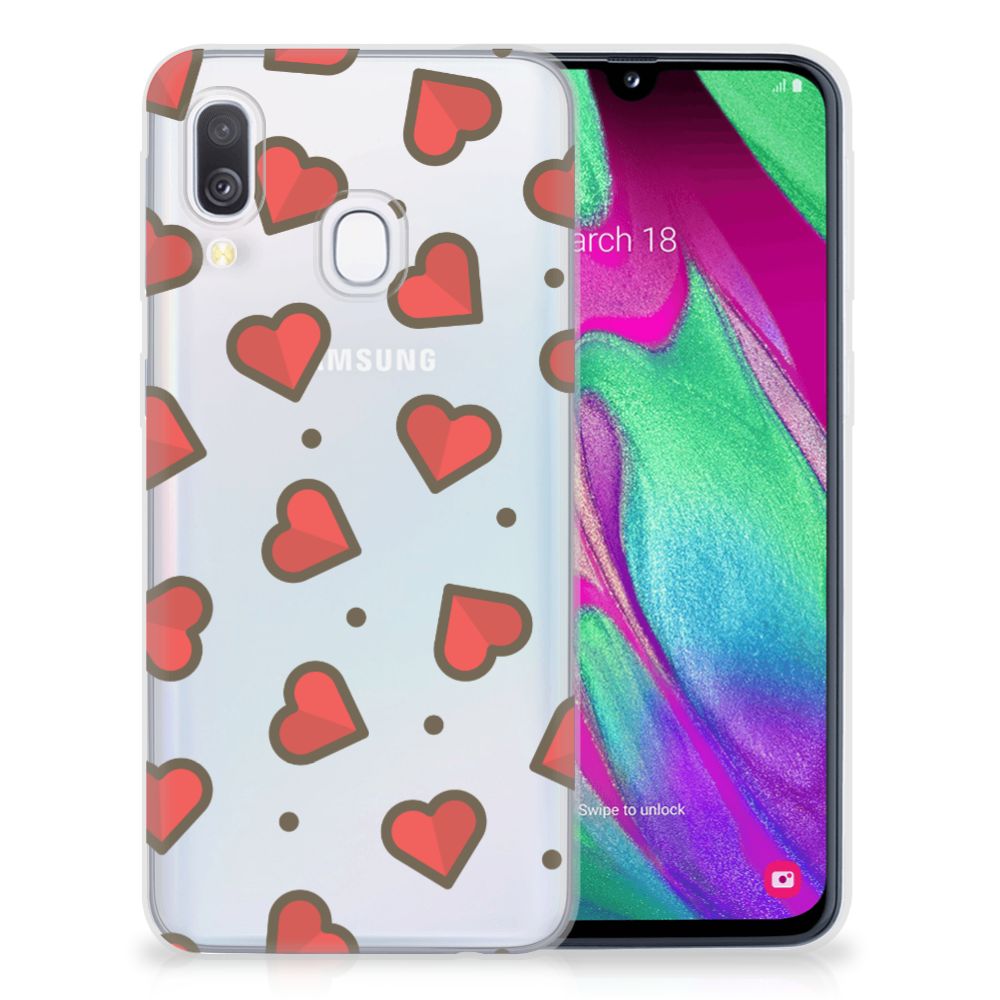 Samsung Galaxy A40 TPU bumper Hearts