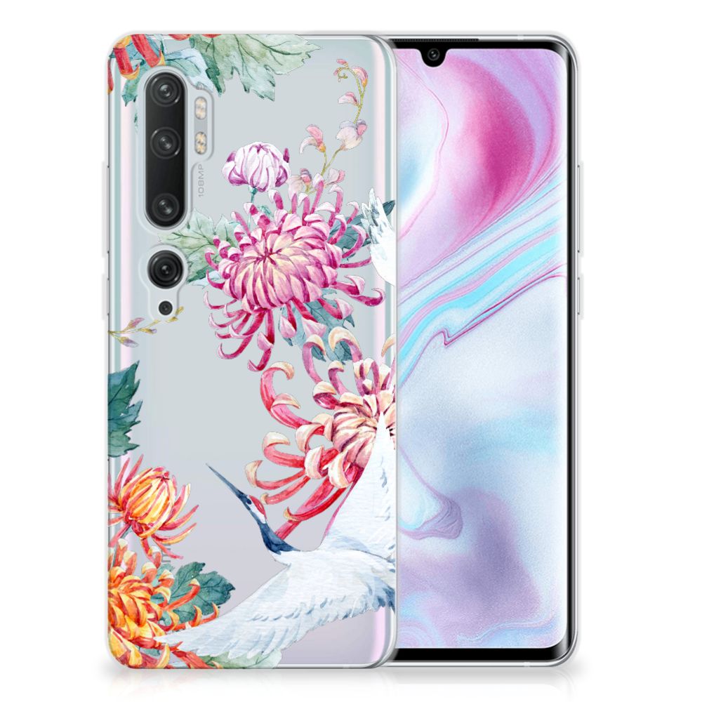 Xiaomi Mi Note 10 Pro TPU Hoesje Bird Flowers