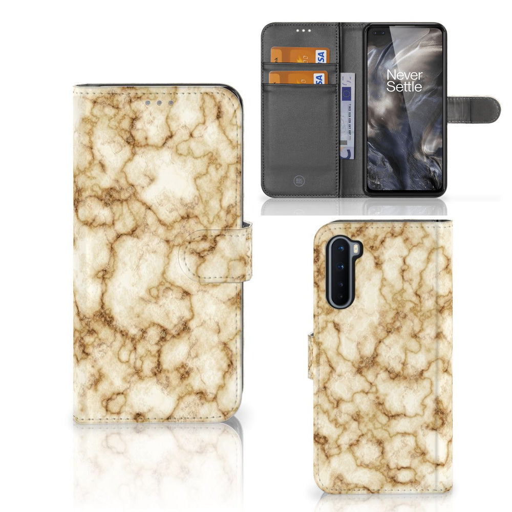 OnePlus Nord Bookcase Marmer Goud