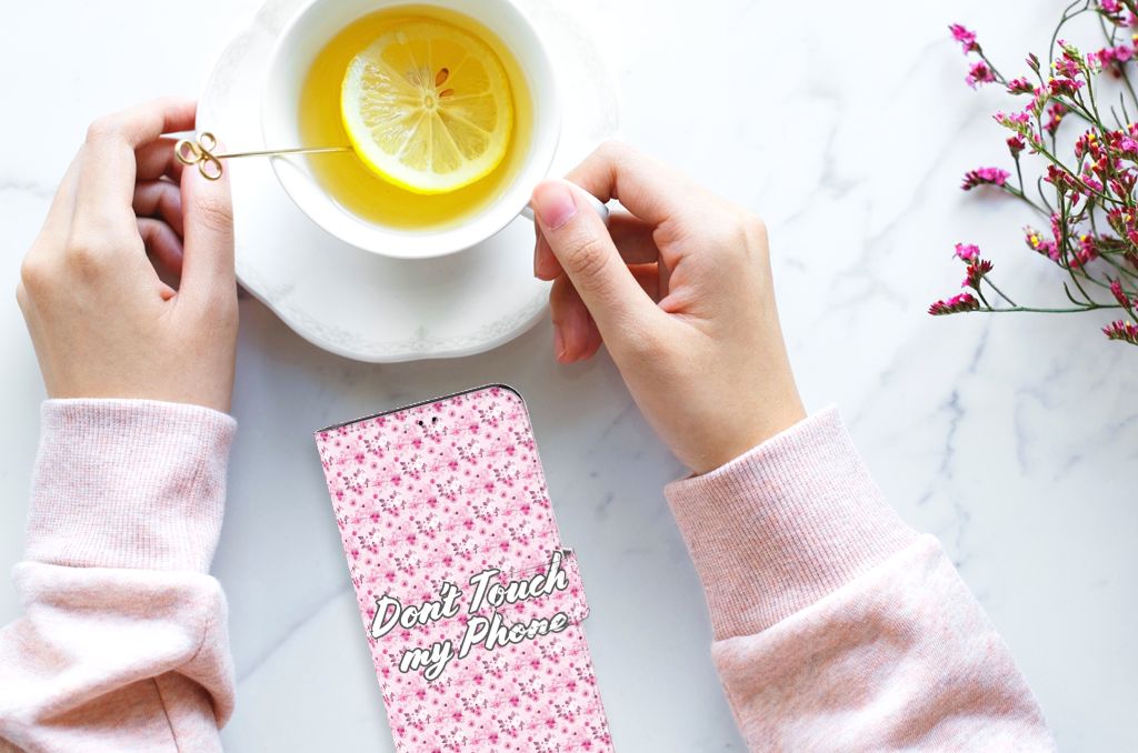 Samsung Galaxy A23 Portemonnee Hoesje Flowers Pink DTMP