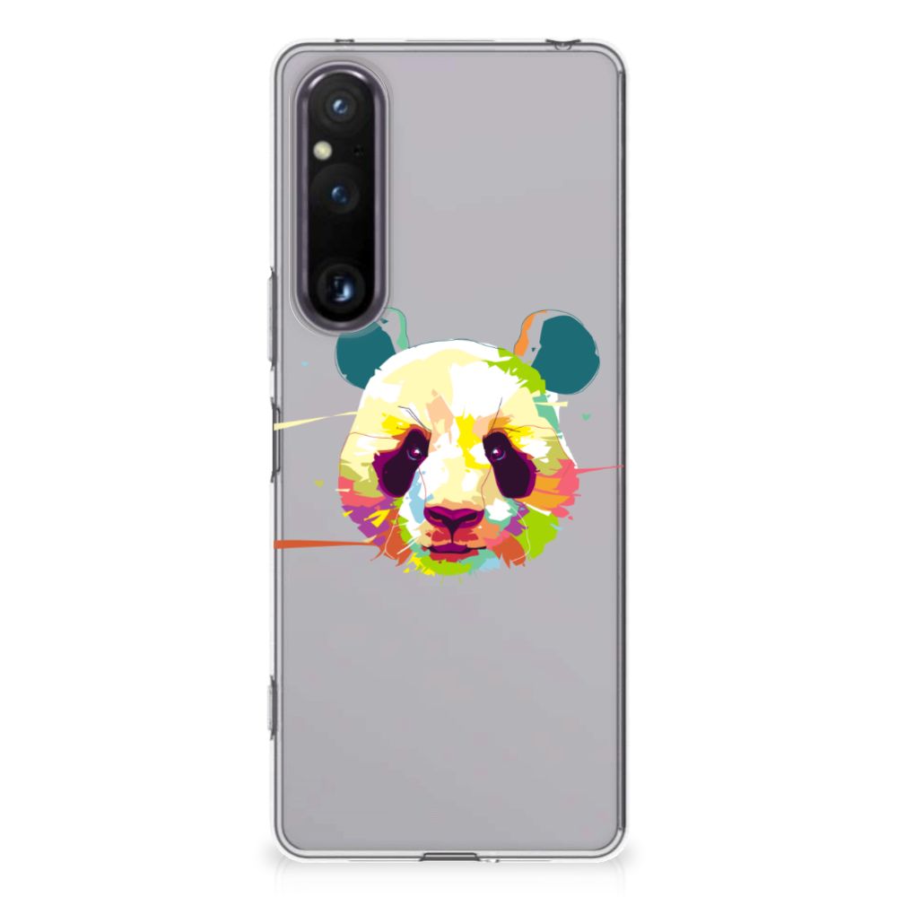 Sony Xperia 1 V Telefoonhoesje met Naam Panda Color