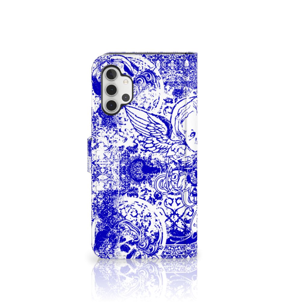 Telefoonhoesje met Naam Samsung Galaxy A32 4G Angel Skull Blauw