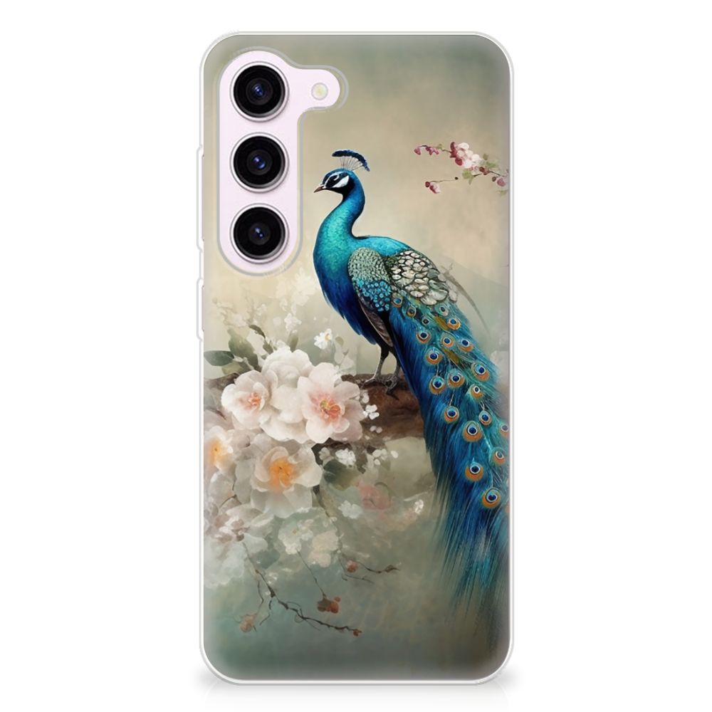TPU Hoesje voor Samsung Galaxy S23 Vintage Pauwen