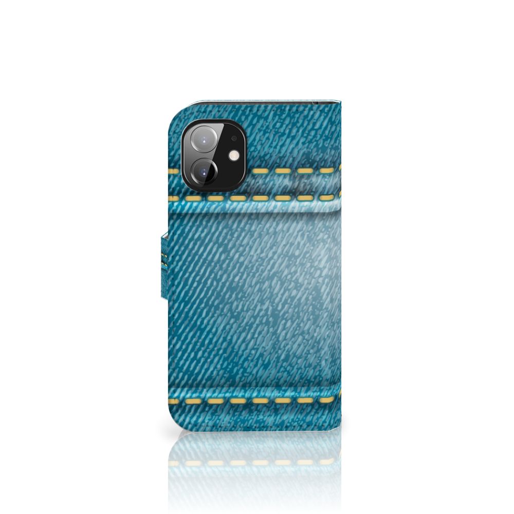 Apple iPhone 12 Mini Wallet Case met Pasjes Jeans