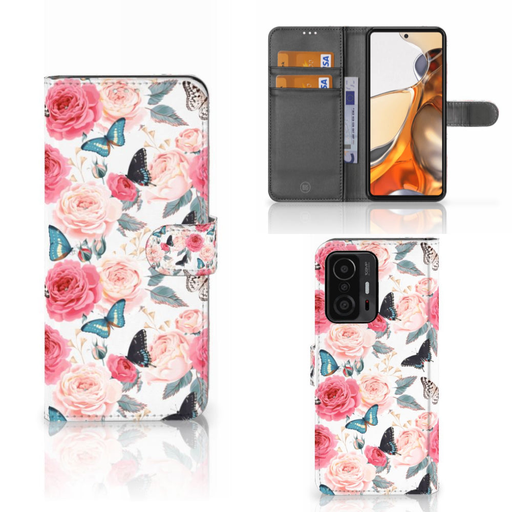 Xiaomi 11T | 11T Pro Hoesje Butterfly Roses