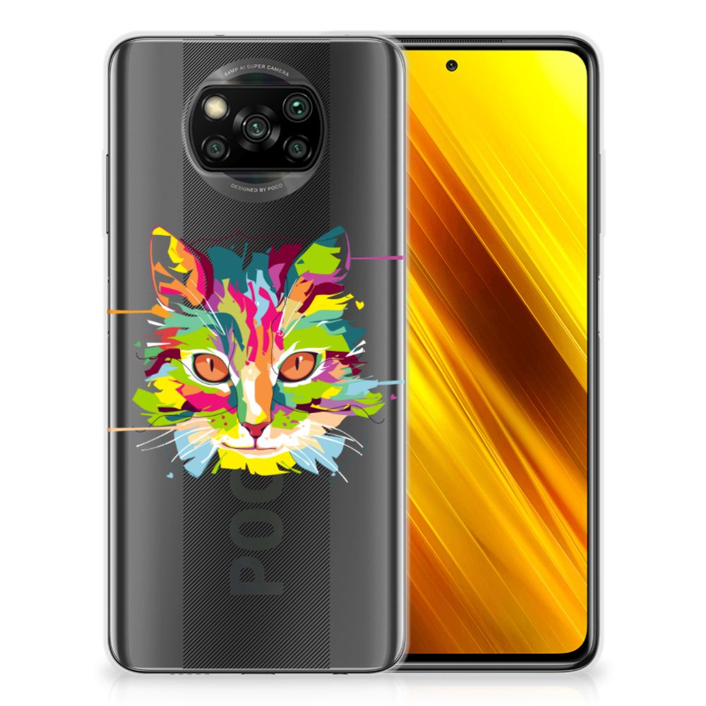 Xiaomi Poco X3 | Poco X3 Pro Telefoonhoesje met Naam Cat Color