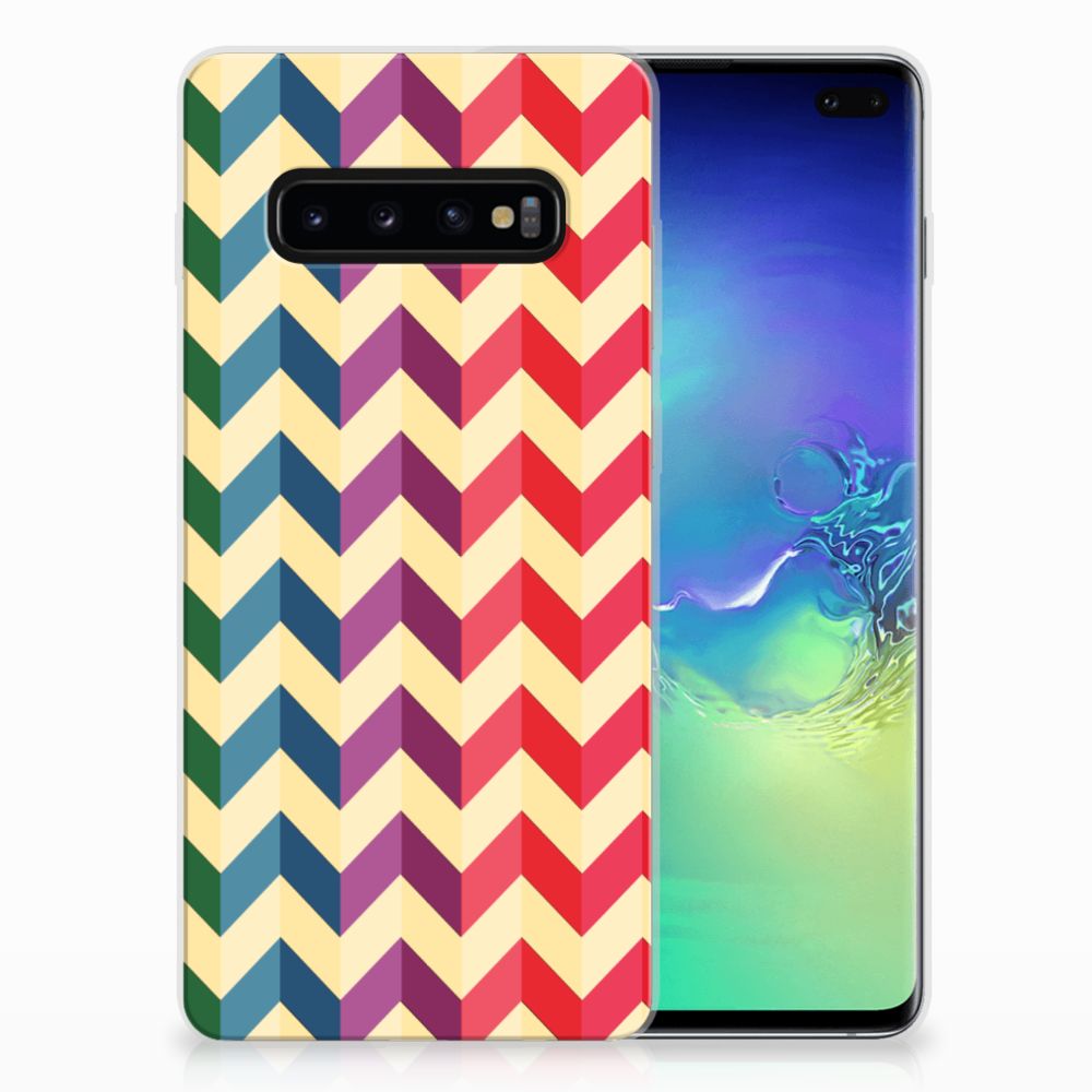 Samsung Galaxy S10 Plus TPU bumper Zigzag Multi Color