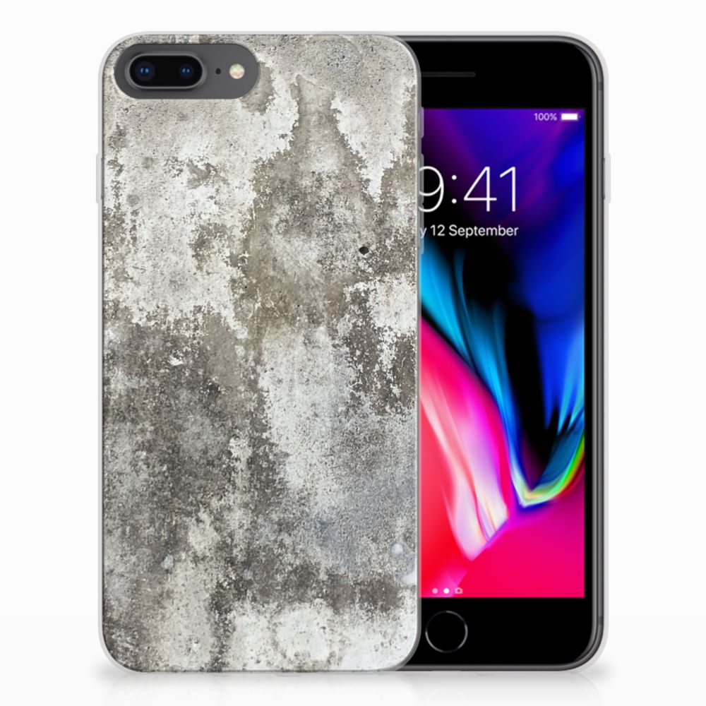 Apple iPhone 7 Plus | 8 Plus TPU Siliconen Hoesje Beton Print