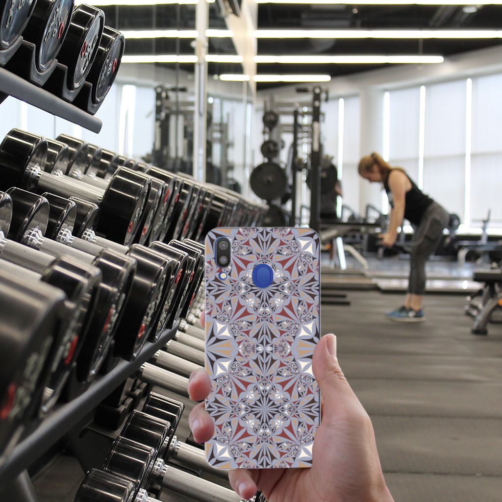 Samsung Galaxy M20 (Power) TPU Siliconen Hoesje Flower Tiles