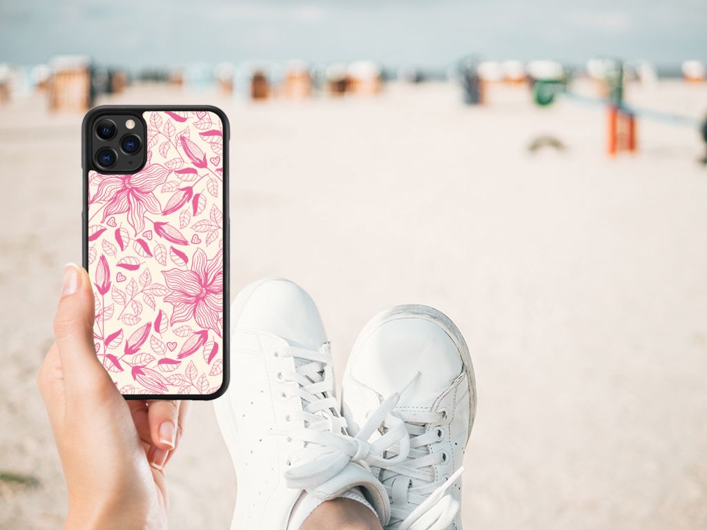 Apple iPhone 11 Pro Max Skin Case Pink Flowers B2C Telecom