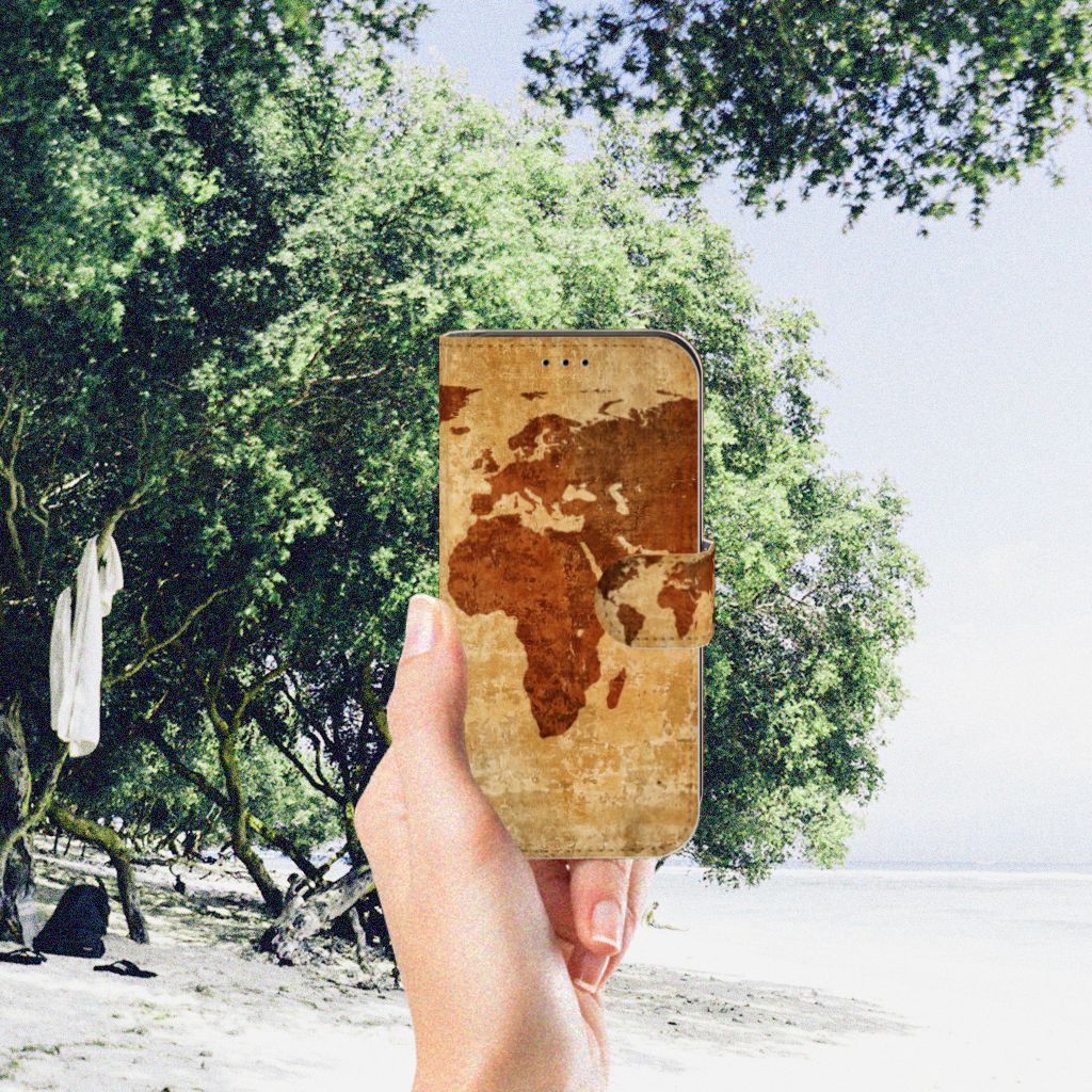 Apple iPhone 11 Pro Flip Cover Wereldkaart
