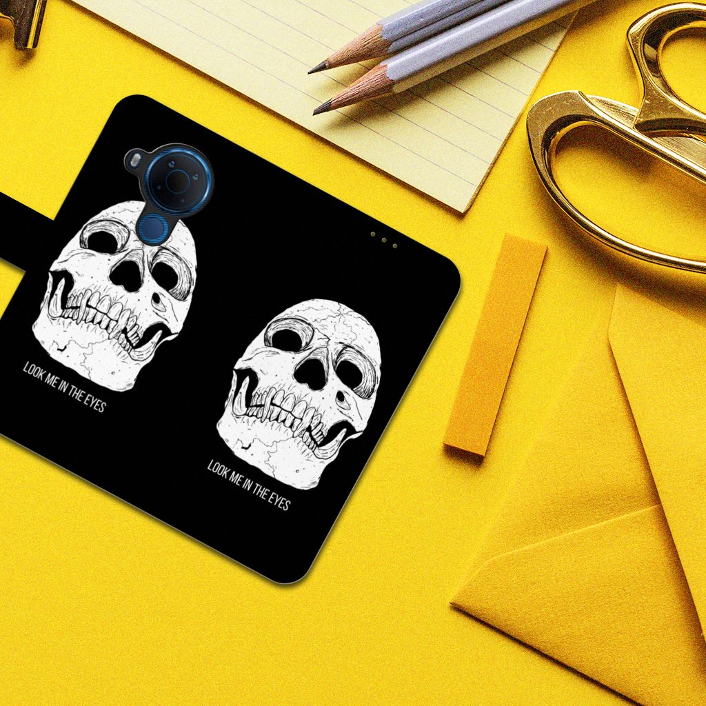 Telefoonhoesje met Naam Nokia 5.4 Skull Eyes