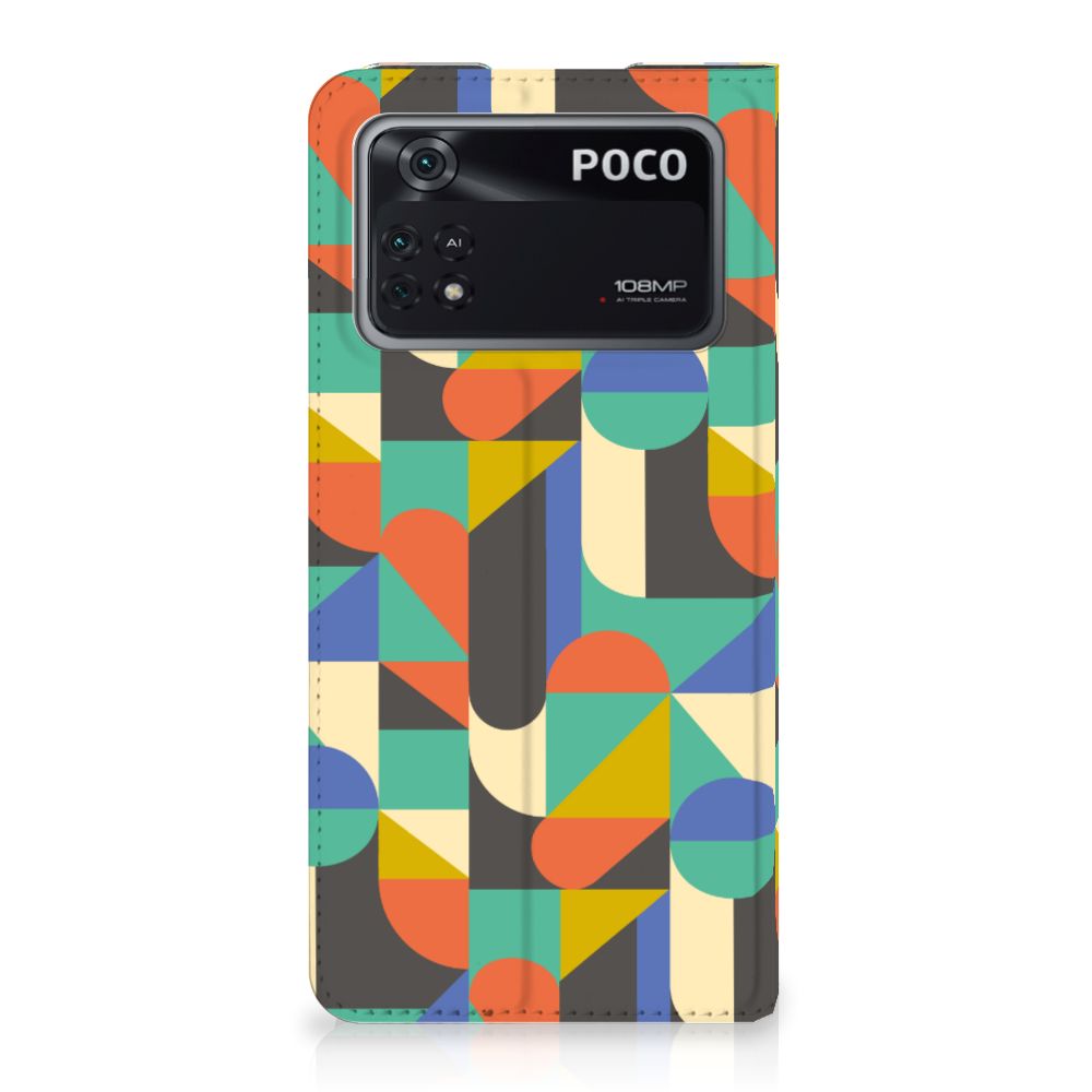 Poco X4 Pro 5G Hoesje met Magneet Funky Retro - B2C Telecom