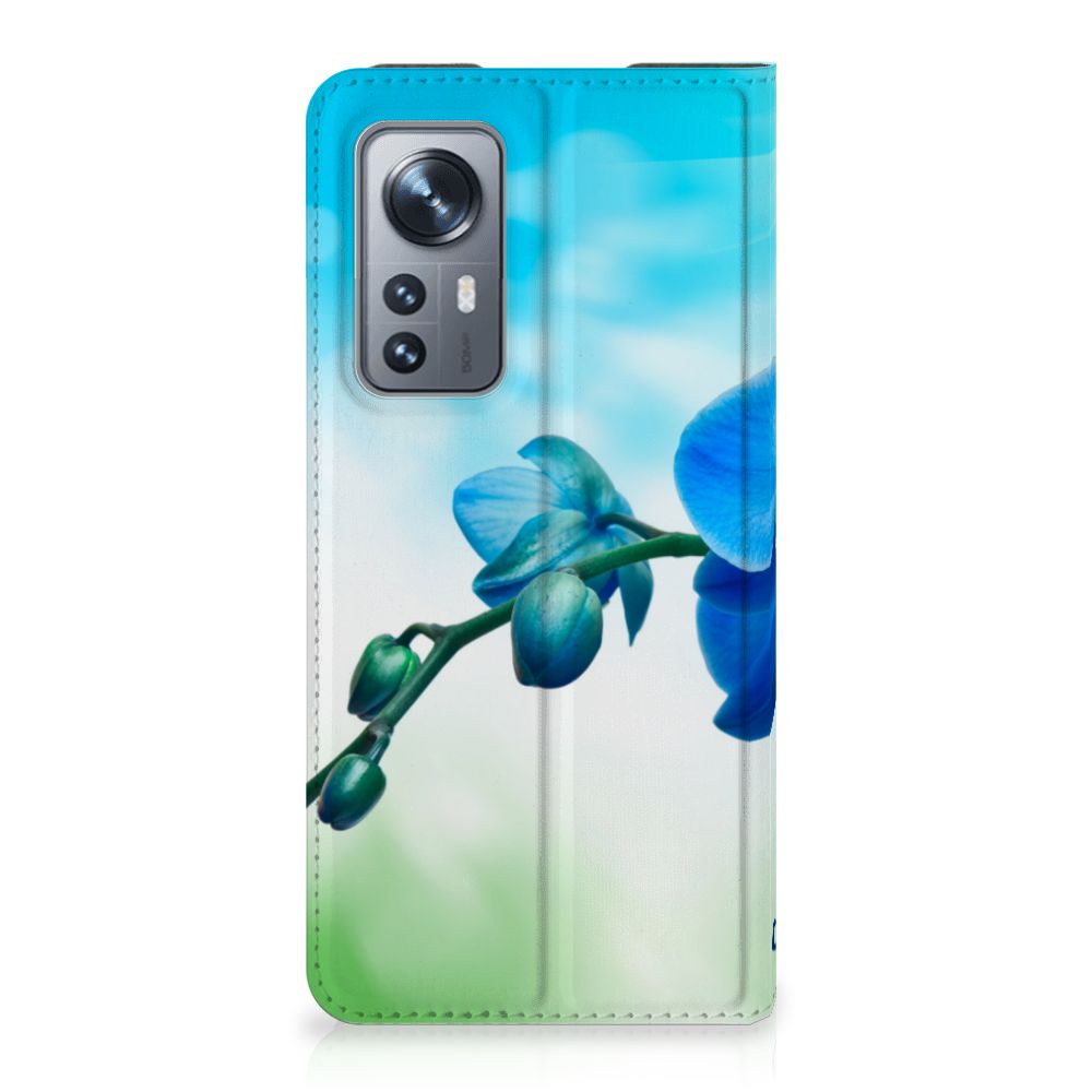 Xiaomi 12 | 12X Smart Cover Orchidee Blauw - Cadeau voor je Moeder - B2C Telecom