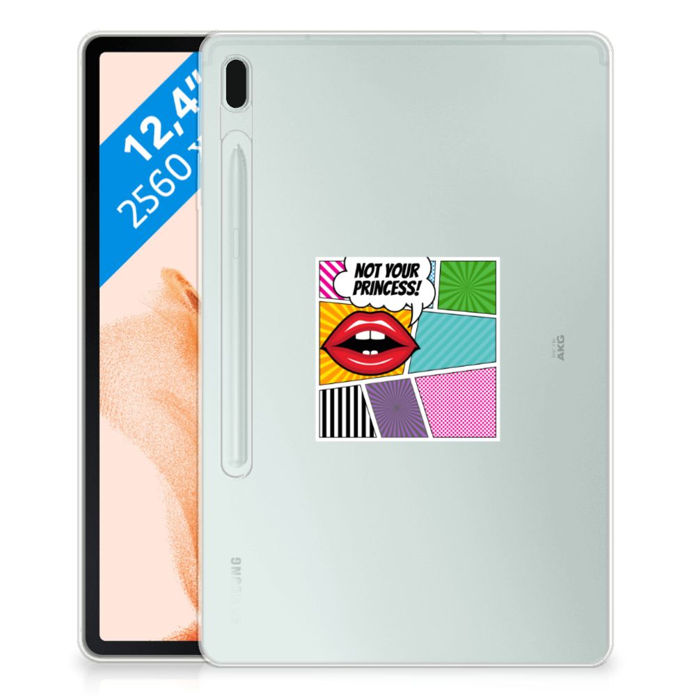 Samsung Galaxy Tab S7FE Leuke Siliconen Hoes Popart Princess - B2C Telecom