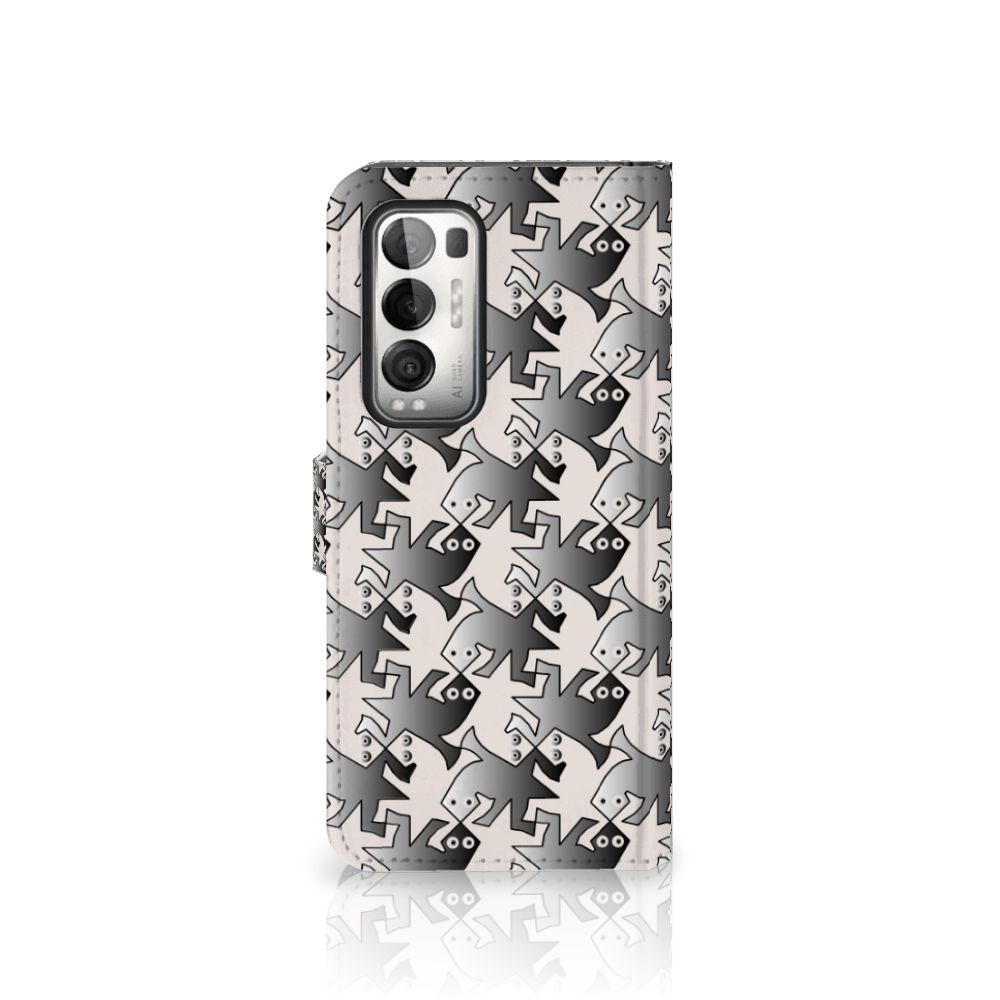 OPPO Find X3 Neo 5G Telefoonhoesje met Pasjes Salamander Grey