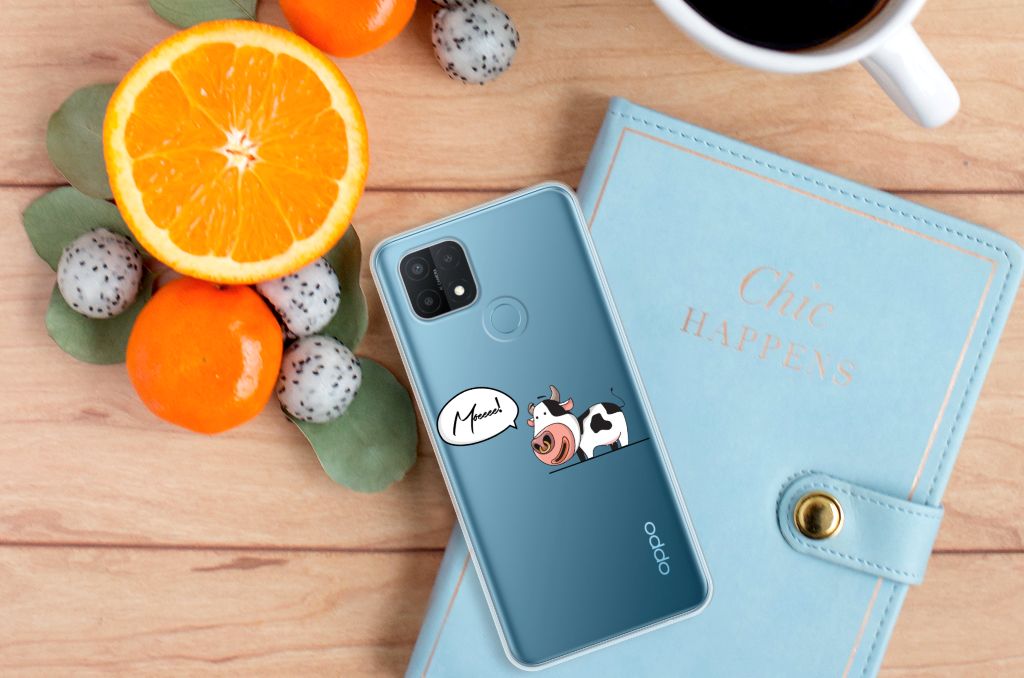 OPPO A15 Telefoonhoesje met Naam Cow B2C Telecom