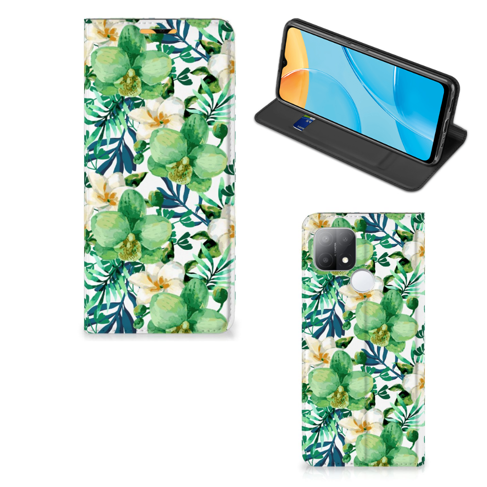 OPPO A15 Smart Cover Orchidee Groen - B2C Telecom