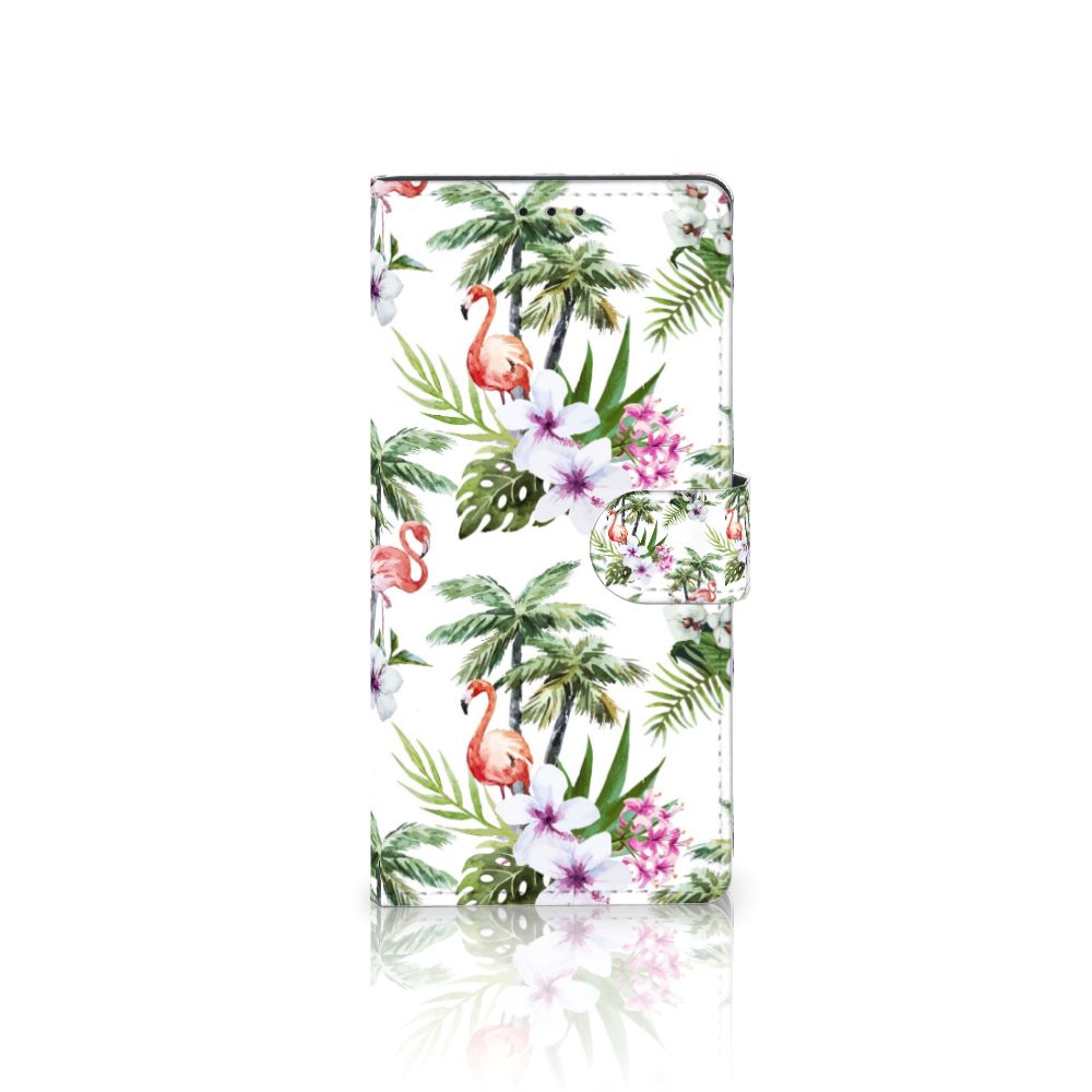 Samsung Galaxy A02s | M02s Telefoonhoesje met Pasjes Flamingo Palms